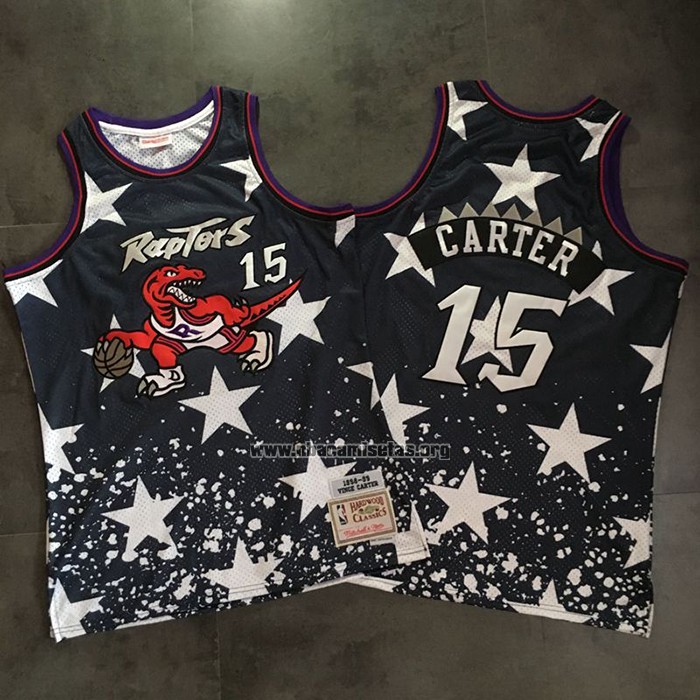 Camiseta Toronto Raptors Vince Carter NO 15 Independence Day Mitchell & Ness Negro